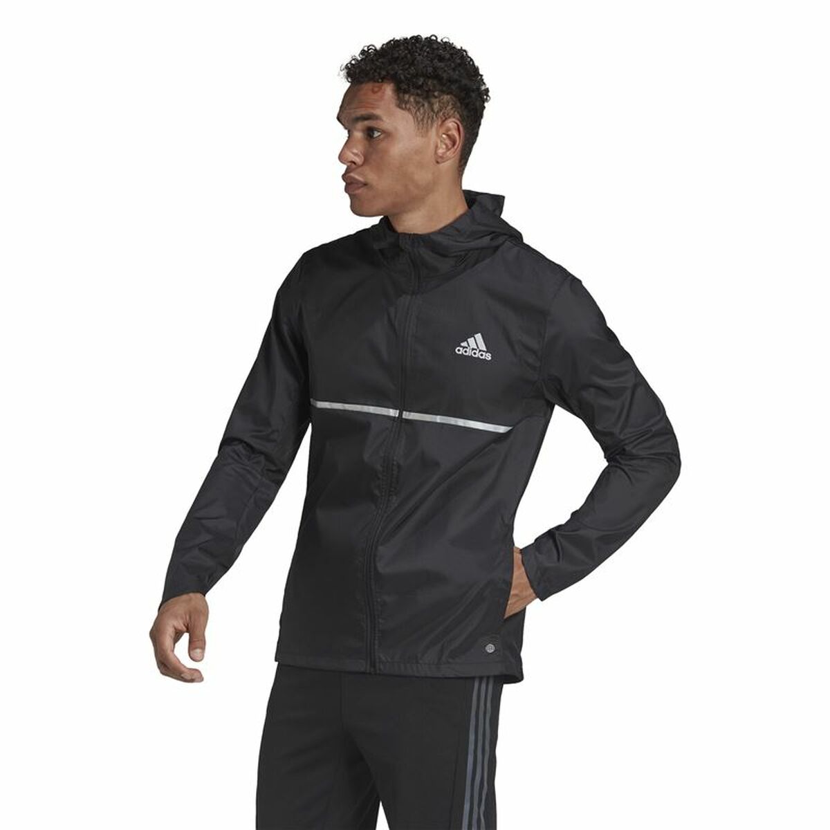 Men's Sports Jacket Adidas Own the Run Black-7