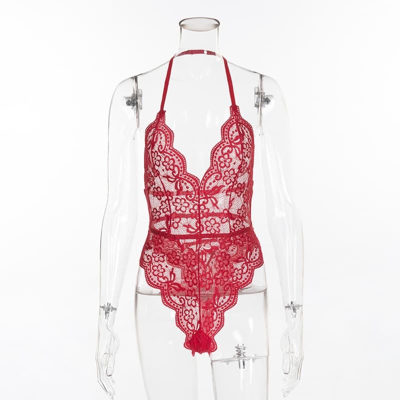 Multicolor Lace Floral Sheer Sexy Teddies-13
