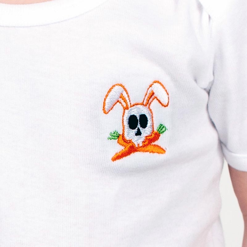Tshirt en coton bio papate detail du lapin tete de mort