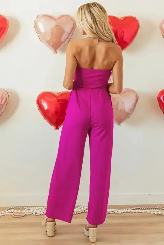 Fuchsia Flair Strapless Jumpsuit-1