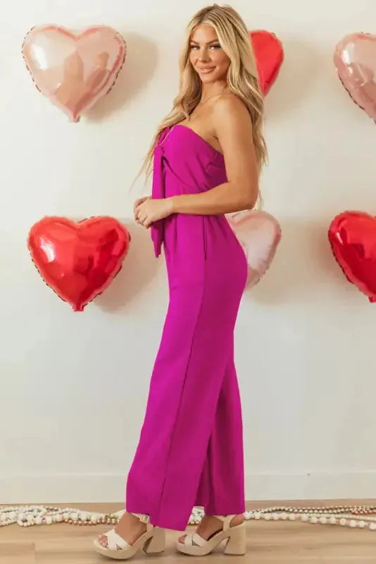 Fuchsia Flair Strapless Jumpsuit-3