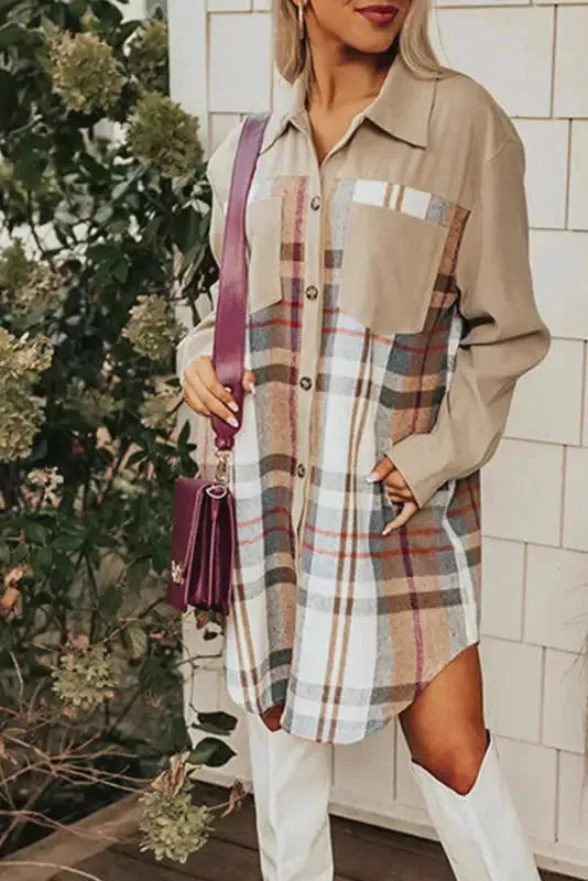 Highland Hues Mini Shirt Dress-0