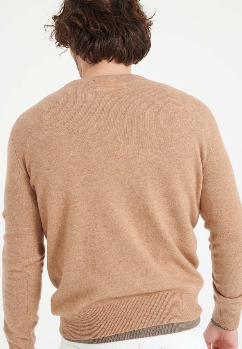 Pull col rond cachemire camel homme - LUKE 2-4
