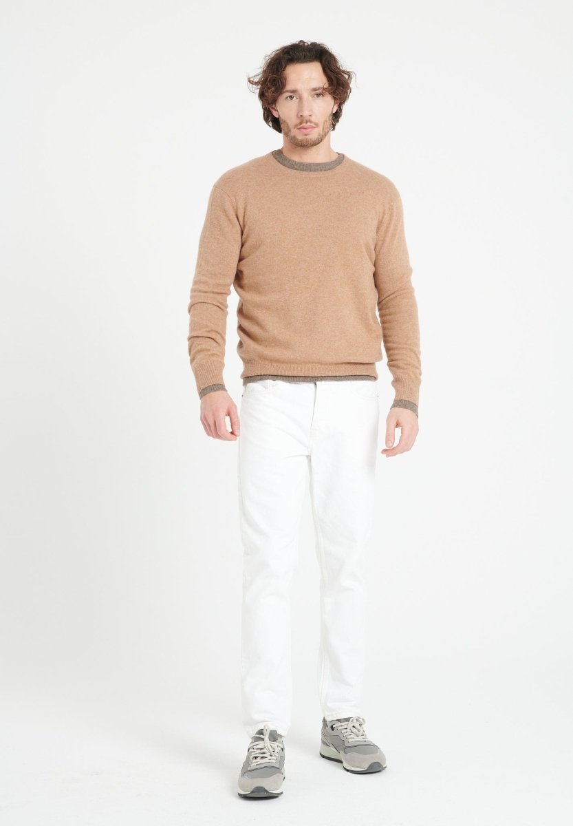 Pull col rond cachemire camel homme - LUKE 2-1