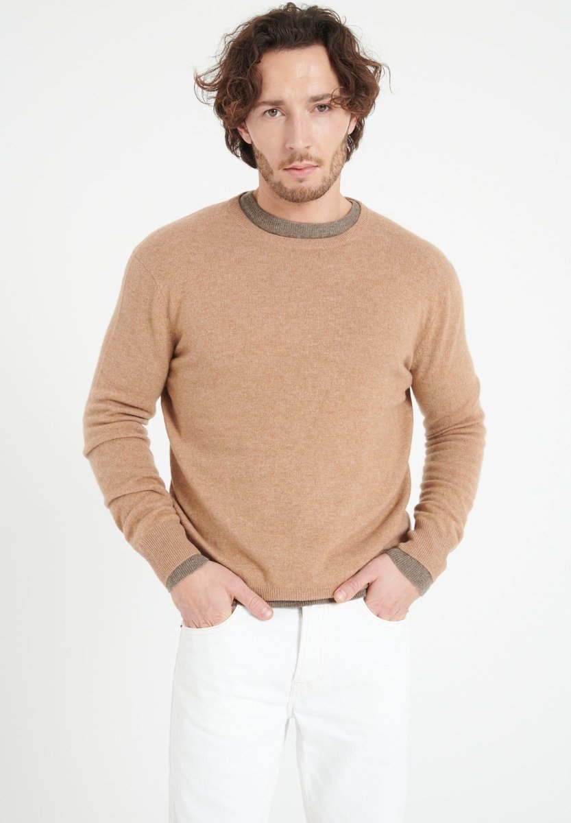 Pull col rond cachemire camel homme - LUKE 2-2