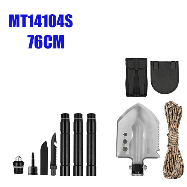 MT14104 Outdoor Titanium Camping Shovels with Steel Bucket Multifunction Folding Shovel Metal Garden Hand Shovels For Hiking-5
