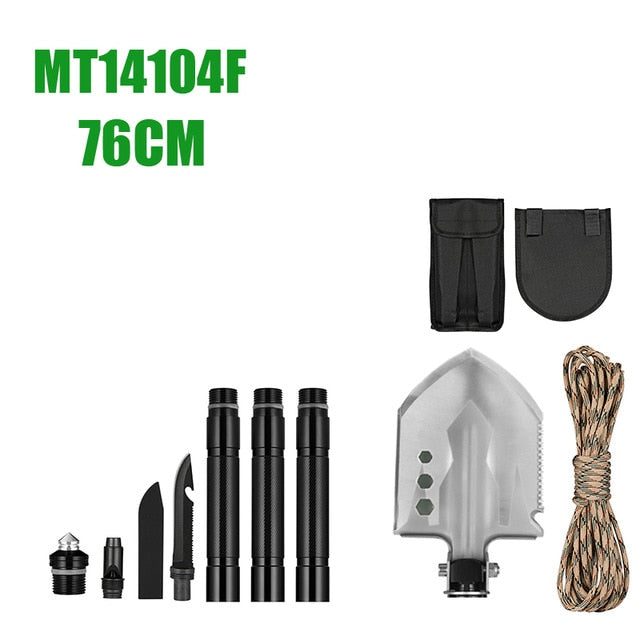 MT14104 Outdoor Titanium Camping Shovels with Steel Bucket Multifunction Folding Shovel Metal Garden Hand Shovels For Hiking-6