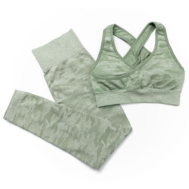 3Pcs Yoga Set Sport Suits Gym Wear Seamless Sportswear Workout Leggings Sports Bra Long Sleeves Crop Tops Fitness Clothing-5