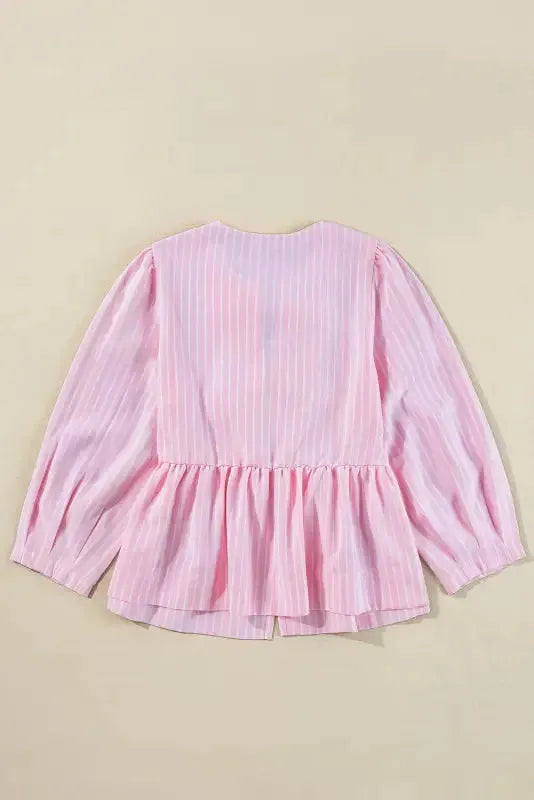 Rosy Ribbon Puff Blouse-4